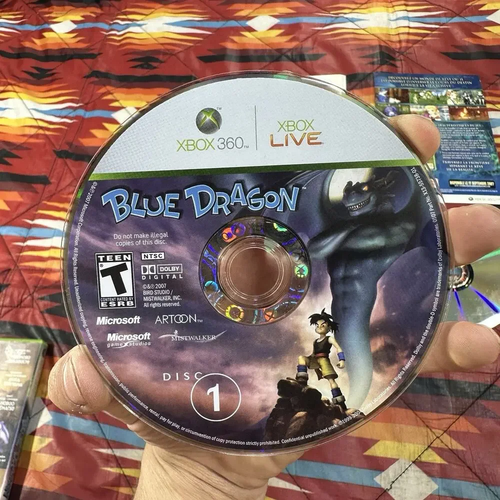 Blue Dragon (Microsoft Xbox 360, 2007) CIB 3 Disc Tested & Working!